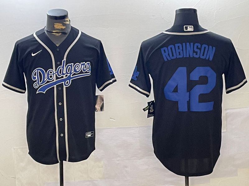Men Los Angeles Dodgers #42 Robinson Black Game 2024 Nike MLB Jersey style 1121->los angeles dodgers->MLB Jersey